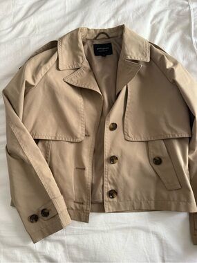 Banana Republic Tan Cropped Trench Jacket